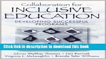 Download Collaboration for Inclusive Education: Developing Successful Programs PDF Free