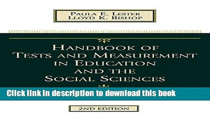 Download Handbook of Tests and Measurement in Education and the Social Sciences  PDF Free
