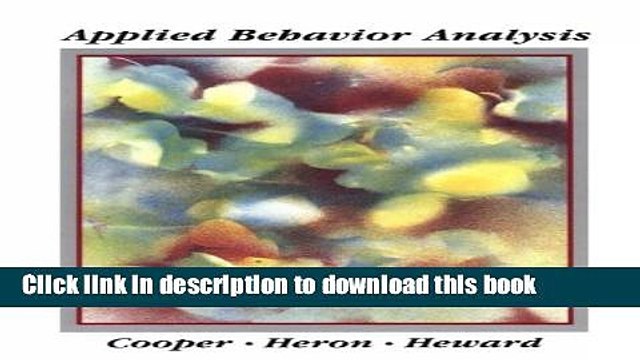 Read Applied Behavior Analysis Ebook Free