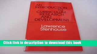 Read An Introduction to Curriculum Research and Development Ebook Online