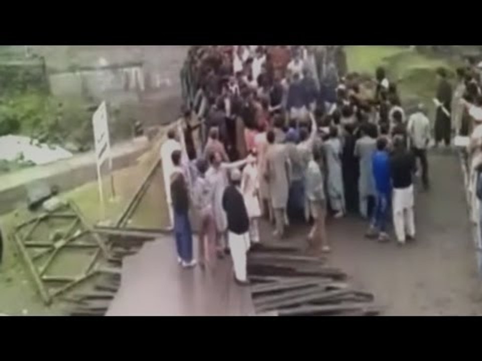 Locals burn Pakistan flag over rigged elections...