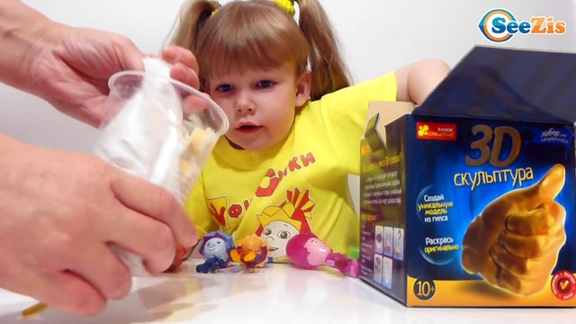 ФИКСИКИ и Ника. Опыты в ФиксиЛаборатории. Видео для детей - Делаем 3D скульптуру. Fixiki toys