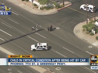 Child in critical condition after being hit by a car
