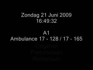 A1 Ambulance 17-128 17-165 17-152 Ongeval (2 Kinderen Aangereden) Pretorialaan Rotterdam