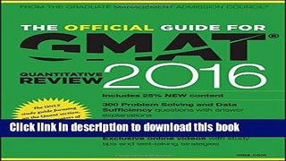 Download Books The Official Guide for GMAT Quantitative Review 2016 with Online Question Bank and