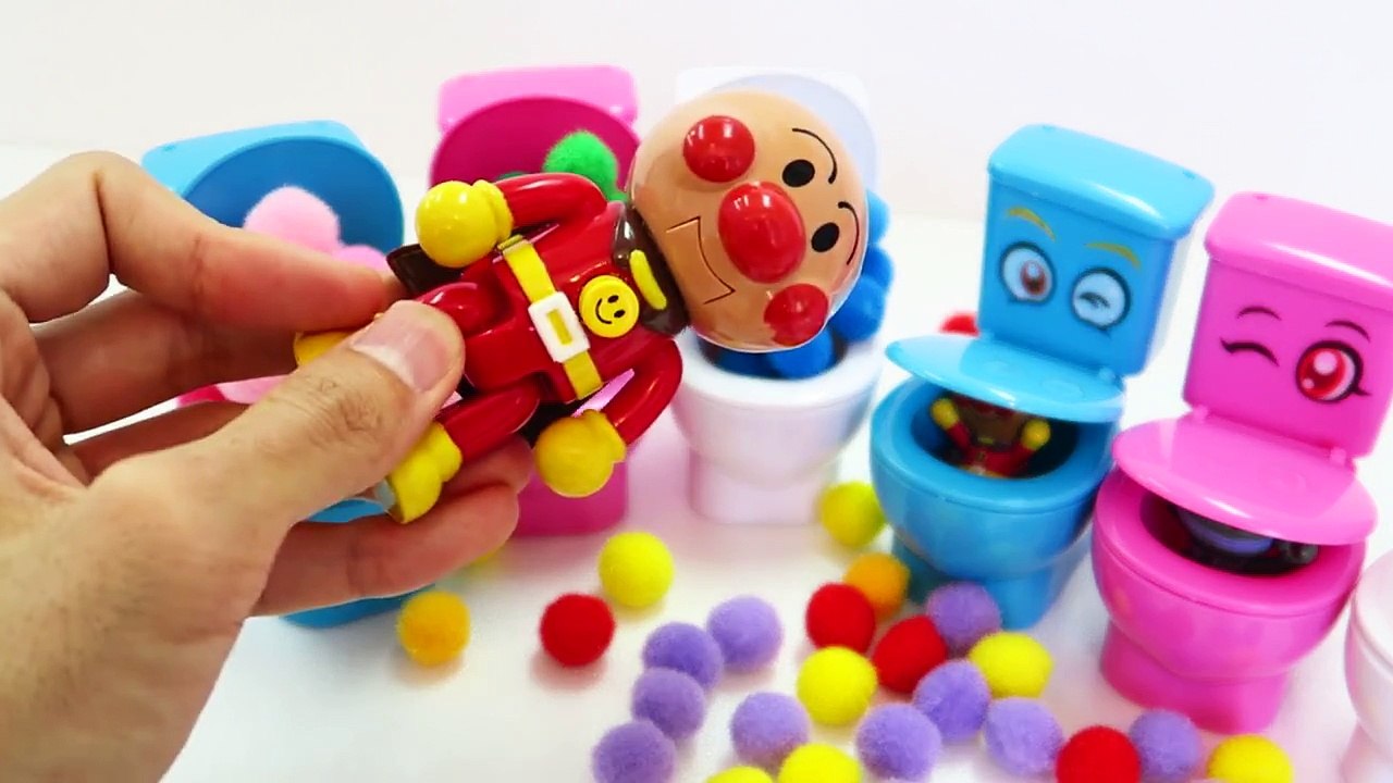 アンパンマン もこもこモコレット トイレのおもちゃ ふわふわボール 中から何が出るかな？ Japanese Toilet Toy