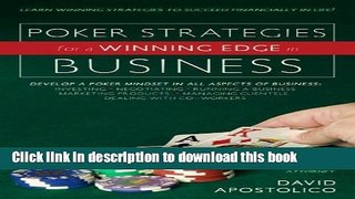 Read Books Poker Strategies for a Winning Edge in Business E-Book Free