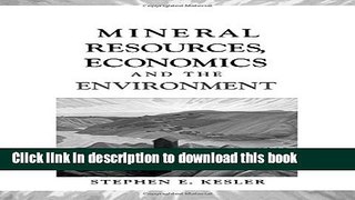 Read Books Mineral Resources, Economics, and the Environment PDF Free