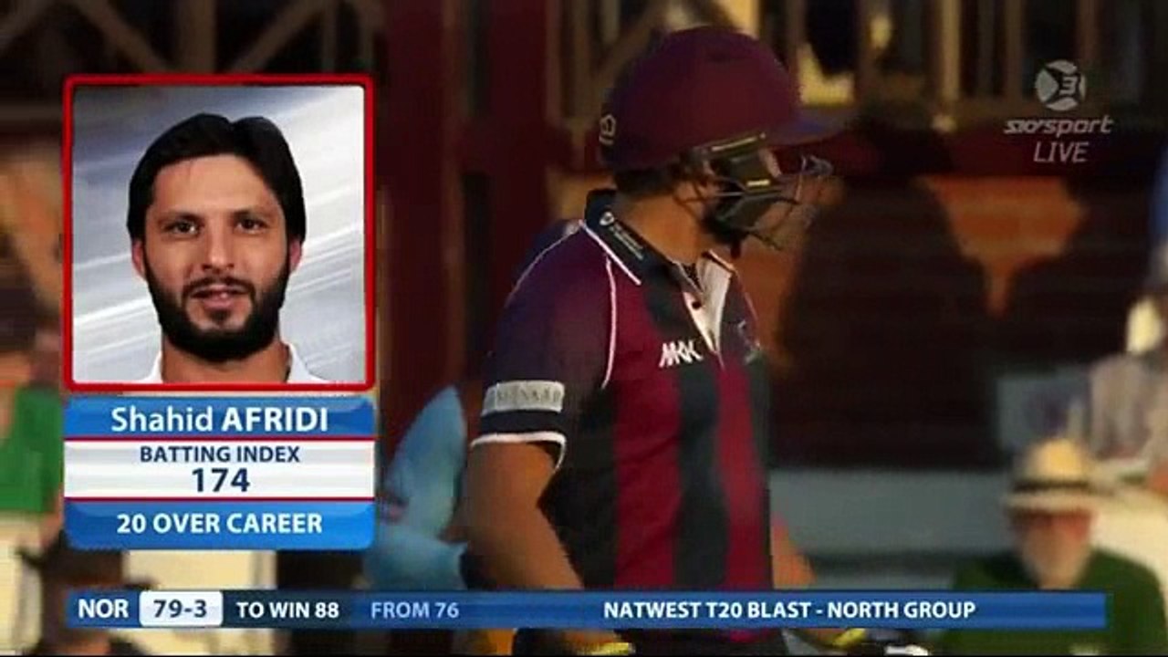 Shahid Afridi Magnificent Innings In County Cricket 2016