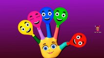 5 Wet Colors Face Balloons - Learn colours water balloon Finger Family nursery rhymes compilation
