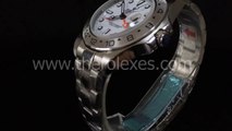 Swiss watches replica Rolex Explorer White Luminous Marked Dial Stainless Steel Bracelet Exp002 Black Bg