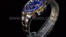Swiss watches replica Rolex Gmat Master Ii Blue Luminous Marked Dial Middle Gold Bracelet Gmt005 Black Bg