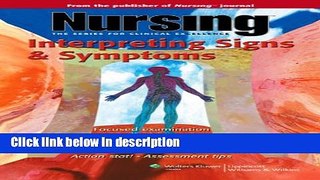Ebook Nursing: Interpreting Signs   Symptoms (Nursing Series (the Series for Clinical Excellence))