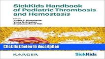 Books SickKids Handbook of Pediatric Thrombosis and Hemostasis Free Online