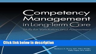 Ebook Competency Management in Long-Term Care: Skills for Validation and Assessment Free Download
