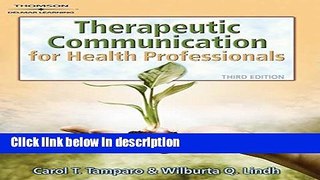 Books Therapeutic Communications for Health Care (Book Only) Full Online