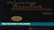 Books Nursing Research: Principles and Methods (Nursing Research: Principles   Practice) Free Online