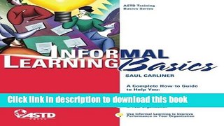 Ebook Informal Learning Basics (ASTD Training Basics) Full Online