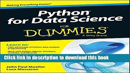 Books Python for Data Science For Dummies (For Dummies (Computers)) Full Download