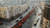 La reconstruction d'une route en Russie filmée en timelapse