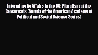 different  Interminority Affairs in the US: Pluralism at the Crossroads (Annals of the American