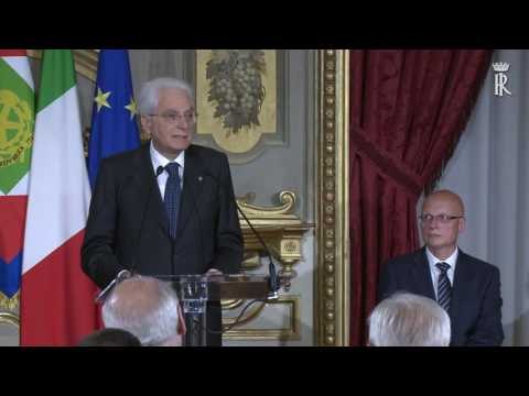 Roma - Cerimonia di consegna del 'Ventaglio' al Presidente Mattarella (27.06.16)