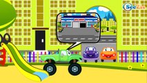 Vinç, Kamyon, Yarış Arabası ve Polis Arabası - Eğitici çizgi film - Akıllı Arabalar