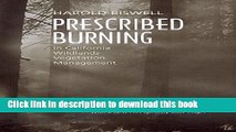 Read Books Prescribed Burning in California Wildlands Vegetation Management ebook textbooks