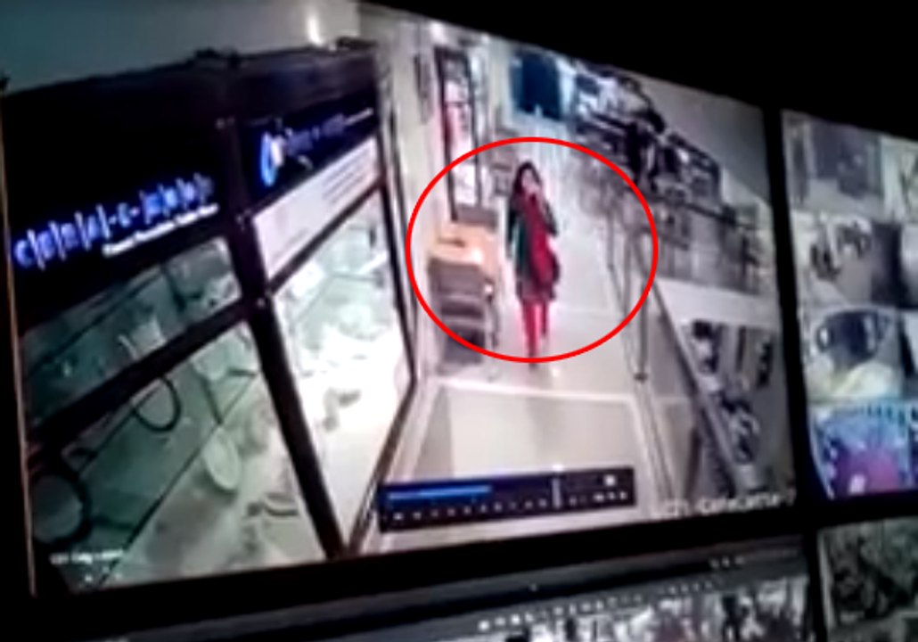 CCTV footage of Rabia entering into Hotel listening the phone