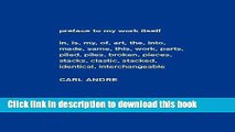 Download Carl Andre: Sculpture as Place, 1958â€“2010 (Dia Art Foundation, New York - Exhibition