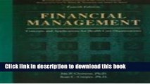 PDF  Financial Management: Concepts and Applications for Health Care Organizations  Free Books