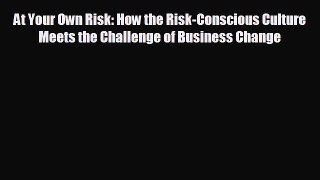 READ book At Your Own Risk: How the Risk-Conscious Culture Meets the Challenge of Business