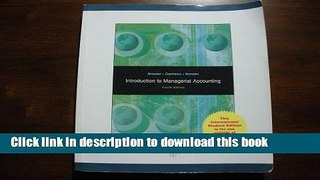 Ebook Introduction to Managerial Accounting 4th Edition 2008 Free Online