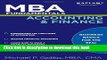 Books MBA Fundamentals Accounting and Finance (Kaplan Test Prep) Free Online
