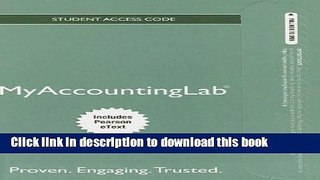 Ebook NEW MyAccountingLab with Pearson eText -- Standalone Access Card -- for Horngren s