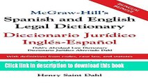 Books McGraw-Hill s Spanish and English Legal Dictionary: Doccionario Juridico Ingles-Espanol Full