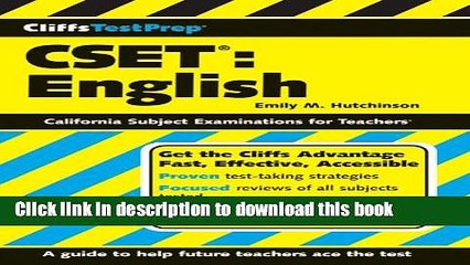 Ebook CliffsTestPrep CSET: English Free Online