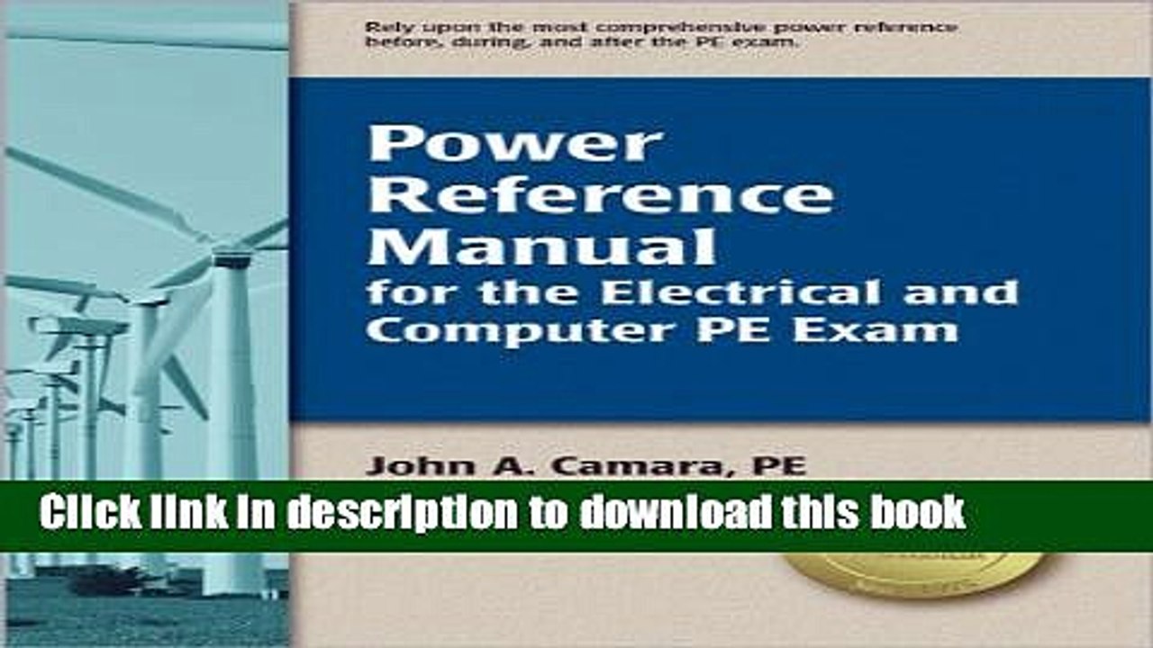 Books Power Reference Manual for the Electrical and Computer PE Exam Free Online