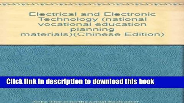 Books Electrical and Electronic Technology (national vocational education planning