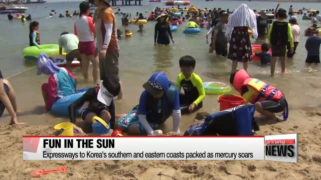 Expressways to Korea's southern and eastern coasts packed as mercury soars