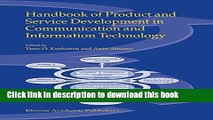 Books Handbook of Product and Service Development in Communication and Information Technology Full