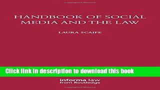 Ebook Handbook of Social Media and the Law Free Online