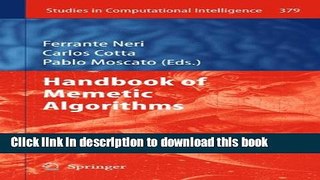 Ebook Handbook of Memetic Algorithms Free Online