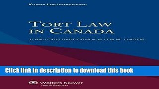 Books Tort Law in Canada Full Download
