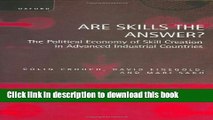 Ebook Are Skills the Answer?: The Political Economy of Skill Creation in Advanced Industrial