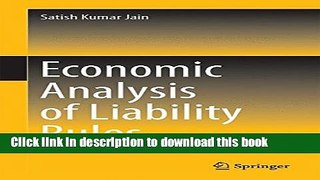 Ebook Economic Analysis of Liability Rules Free Online