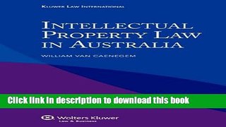 Books Intellectual Property Law in Australia Full Online