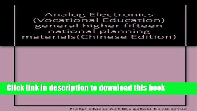 Books Analog Electronics (Vocational Education) general higher fifteen national planning