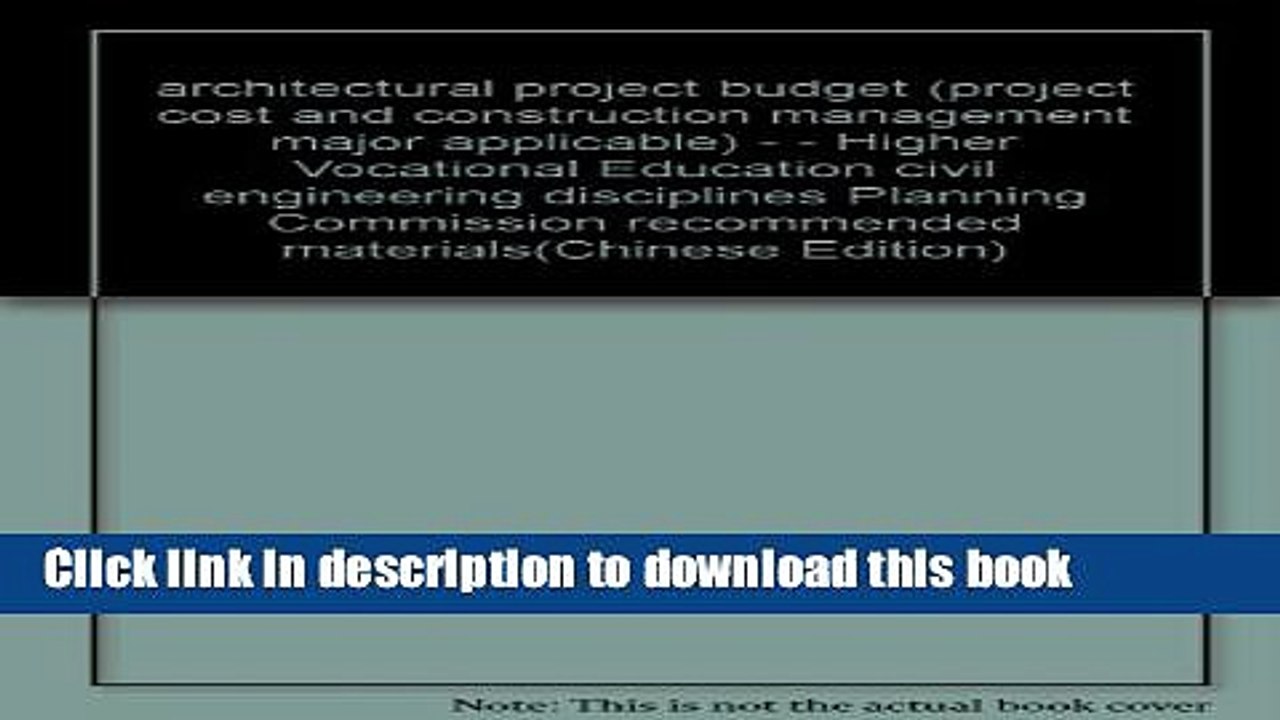 Books architectural project budget (project cost and construction management major applicable) - -