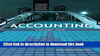 Books Accounting, Volume 2, Ninth Canadian Edition (9th Edition) Full Online